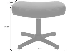 Design Hocker VOGUE 45cm brandy braun Kunstleder drehbar schwarze Metallbeine Fußhocker