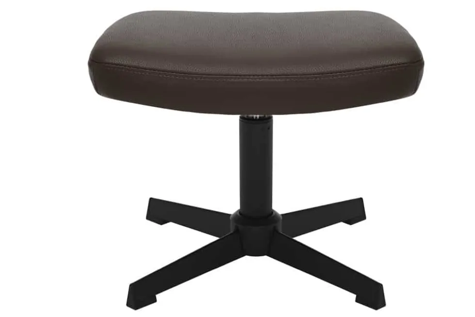 Design Hocker VOGUE 45cm brandy braun Kunstleder drehbar schwarze Metallbeine Fußhocker