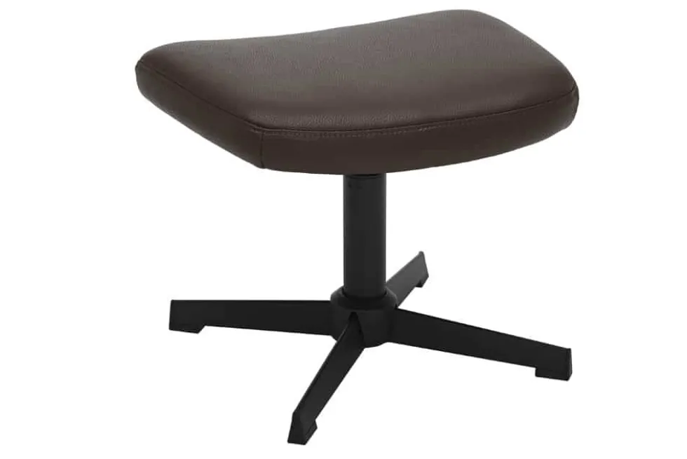 Design Hocker VOGUE 45cm brandy braun Kunstleder drehbar schwarze Metallbeine Fußhocker