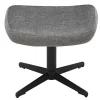 Design Hocker VOGUE 45cm grau Samt drehbar schwarze Metallbeine Fußhocker