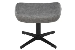 Design Hocker VOGUE 45cm grau Samt drehbar schwarze Metallbeine Fußhocker