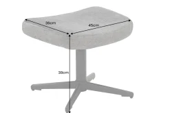 Design Hocker VOGUE 45cm grau Samt drehbar schwarze Metallbeine Fußhocker