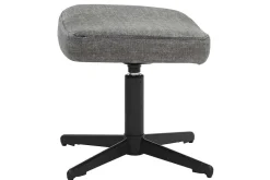 Design Hocker VOGUE 45cm grau Samt drehbar schwarze Metallbeine Fußhocker