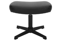 Design Hocker VOGUE 45cm schwarz Kunstleder drehbar Metallbeine Fußhocker