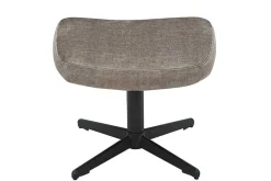 Design Hocker VOGUE 45cm taupe Samt drehbar schwarze Metallbeine Fußhocker