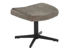 Design Hocker VOGUE 45cm taupe Samt drehbar schwarze Metallbeine Fußhocker