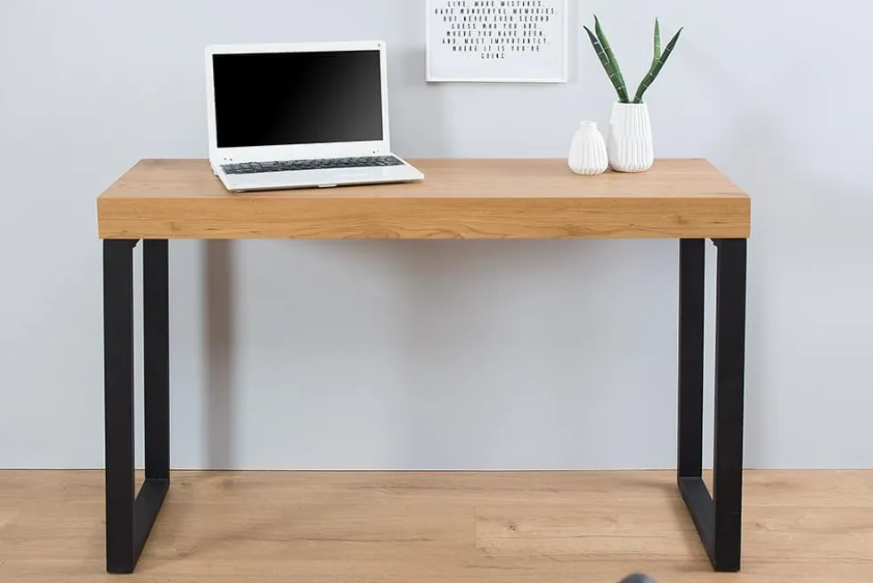 Design Konsole OAK DESK 120cm Eiche Vintage Metallgestell Schreibtisch