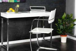 Design Konsole WHITE DESK 120cm weiß Hochglanz Bürotisch