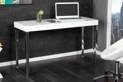 Design Konsole WHITE DESK 120cm weiß Hochglanz Bürotisch