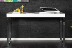 Design Konsole WHITE DESK 120cm weiß Hochglanz Bürotisch
