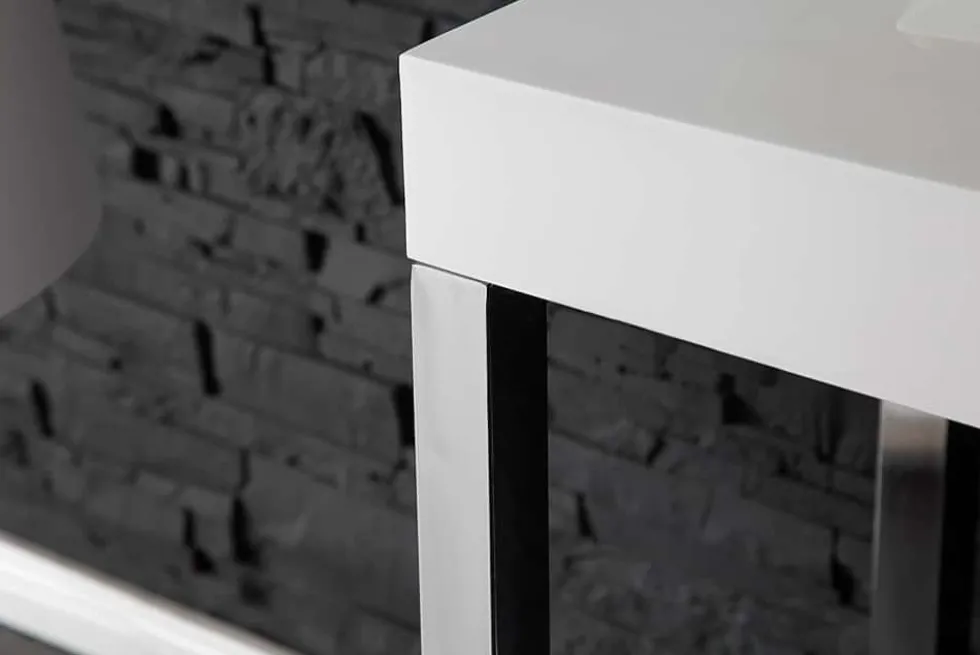 Design Konsole WHITE DESK 120cm weiß Hochglanz Bürotisch