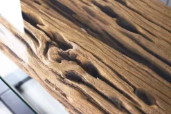 Design Konsolentisch BARRACUDA 150cm recyceltes Teakholz Glas Industrial
