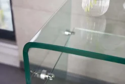 Design Konsolentisch FANTOME 100cm Glas transparent mit Ablage