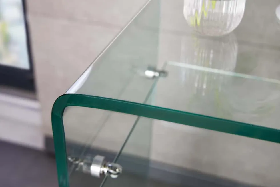 Design Konsolentisch FANTOME 100cm Glas transparent mit Ablage