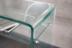 Design Konsolentisch FANTOME 100cm Glas transparent mit Ablage