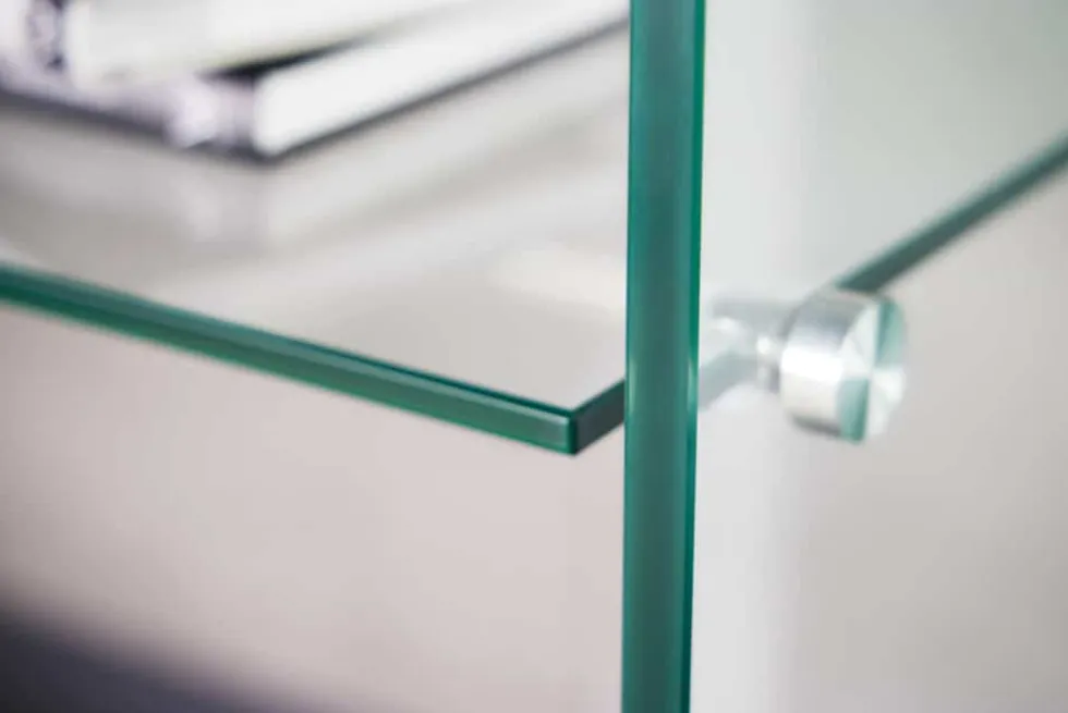 Design Konsolentisch FANTOME 100cm Glas transparent mit Ablage
