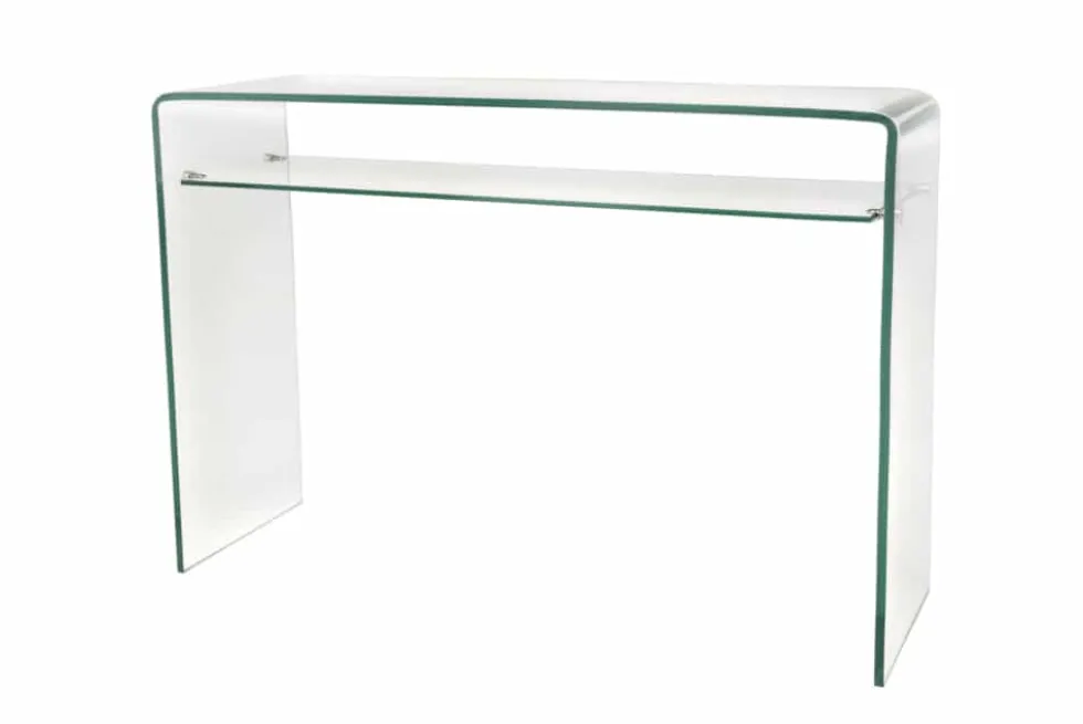 Design Konsolentisch FANTOME 100cm Glas transparent mit Ablage