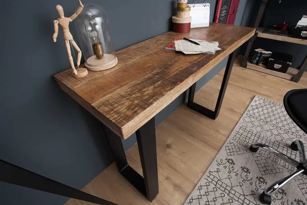 Design Konsolentisch IRON CRAFT 115cm Mangoholz Eisen Schreibtisch