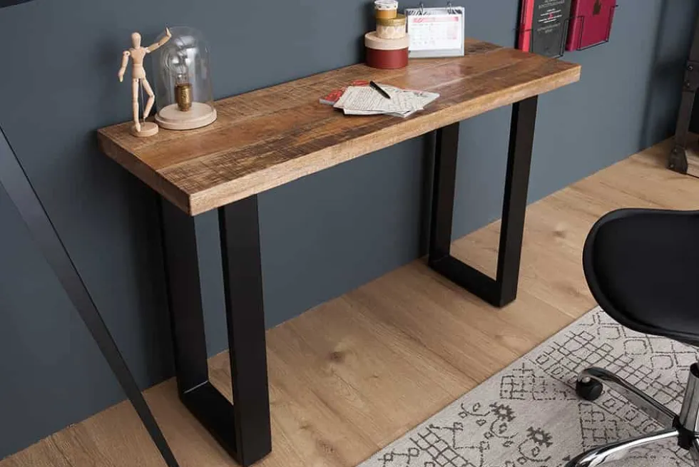 Design Konsolentisch IRON CRAFT 115cm Mangoholz Eisen Schreibtisch