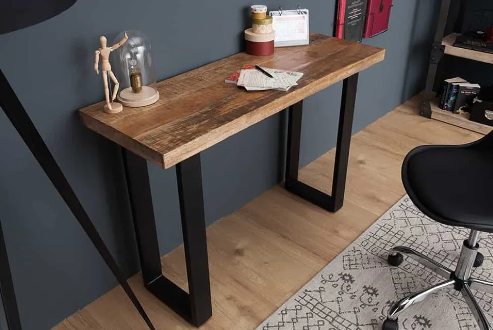 Design Konsolentisch IRON CRAFT 115cm Mangoholz Eisen Schreibtisch