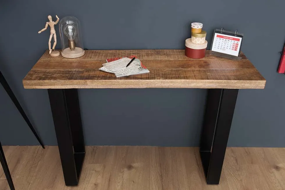 Design Konsolentisch IRON CRAFT 115cm Mangoholz Eisen Schreibtisch