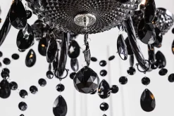 Design Kronleuchter BLACK CRYSTAL XL 80cm schwarz Acryl 15-armig Lüster