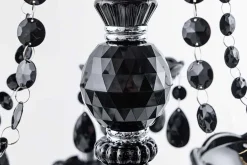 Design Kronleuchter BLACK CRYSTAL XL 80cm schwarz Acryl 15-armig Lüster