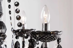 Design Kronleuchter BLACK CRYSTAL XL 80cm schwarz Acryl 15-armig Lüster