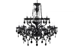 Design Kronleuchter BLACK CRYSTAL XL 80cm schwarz Acryl 15-armig Lüster