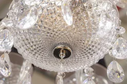 Design Kronleuchter CRYSTAL XL 80cm klar Acryl 15-armig Lüster schwarz mit Schirmen