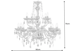 Design Kronleuchter CRYSTAL XL 80cm gold 15-armig Lüster Kristall-Lampe