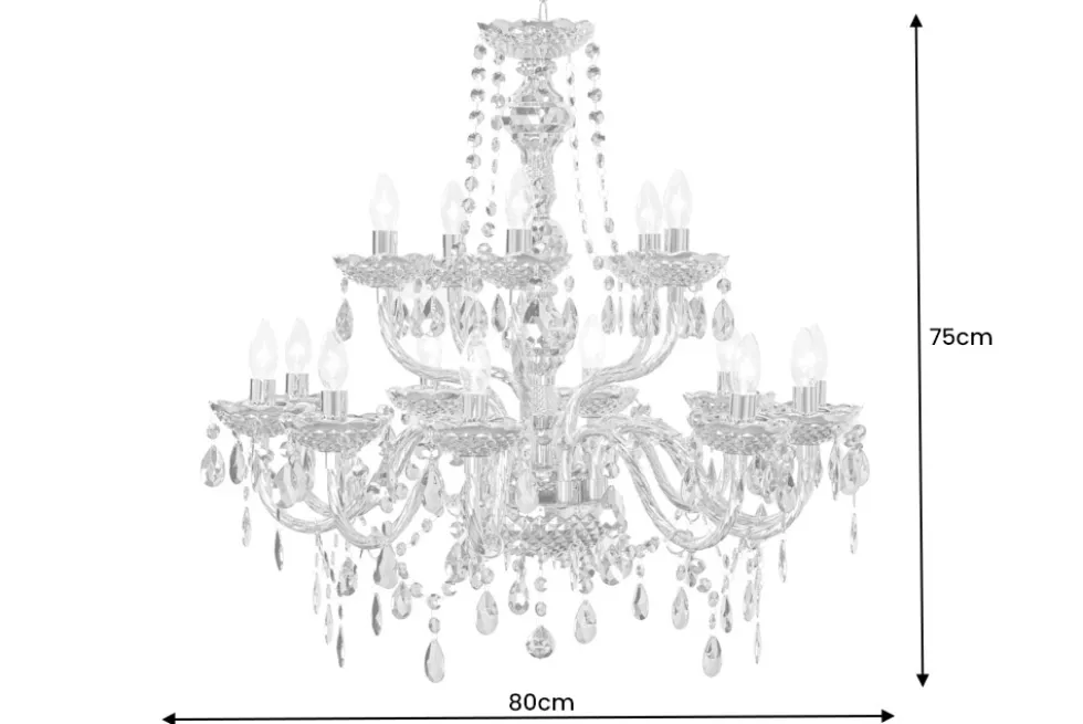 Design Kronleuchter CRYSTAL XL 80cm gold 15-armig Lüster Kristall-Lampe