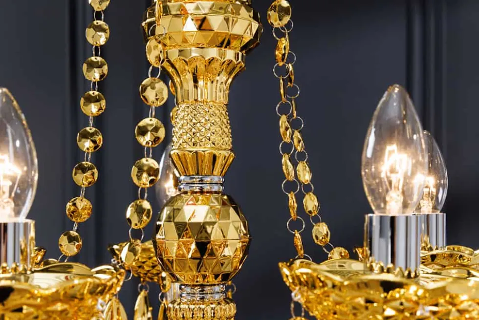 Design Kronleuchter CRYSTAL XL 80cm gold 15-armig Lüster Kristall-Lampe