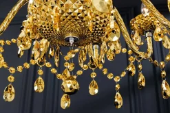 Design Kronleuchter CRYSTAL XL 80cm gold 15-armig Lüster Kristall-Lampe