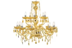 Design Kronleuchter CRYSTAL XL 80cm gold 15-armig Lüster Kristall-Lampe