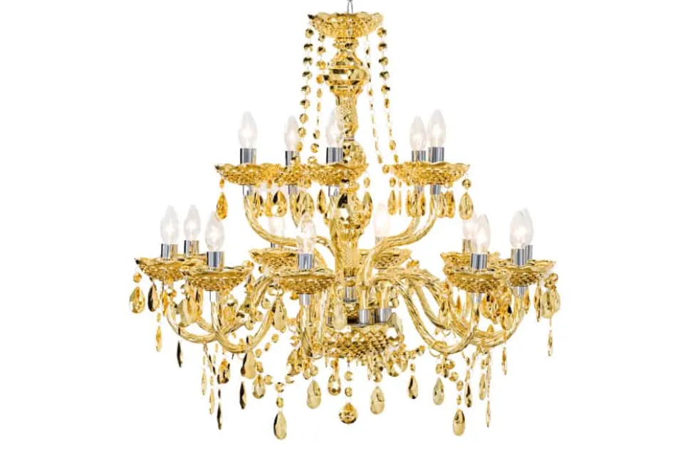 Design Kronleuchter CRYSTAL XL 80cm gold 15-armig Lüster Kristall-Lampe
