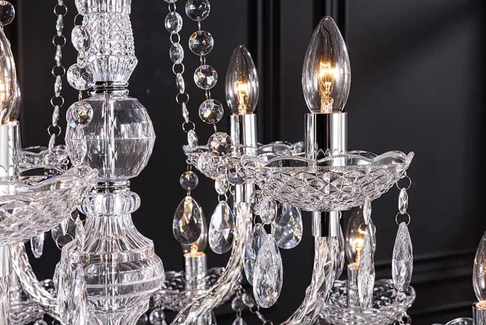 Design Kronleuchter CRYSTAL XL 80cm klar Acryl 15-armig Lüster