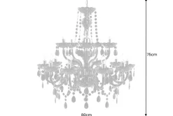 Design Kronleuchter CRYSTAL XL 80cm klar Acryl 15-armig Lüster