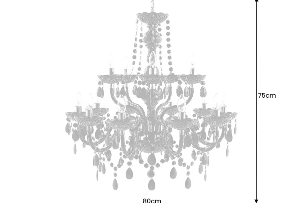 Design Kronleuchter CRYSTAL XL 80cm klar Acryl 15-armig Lüster