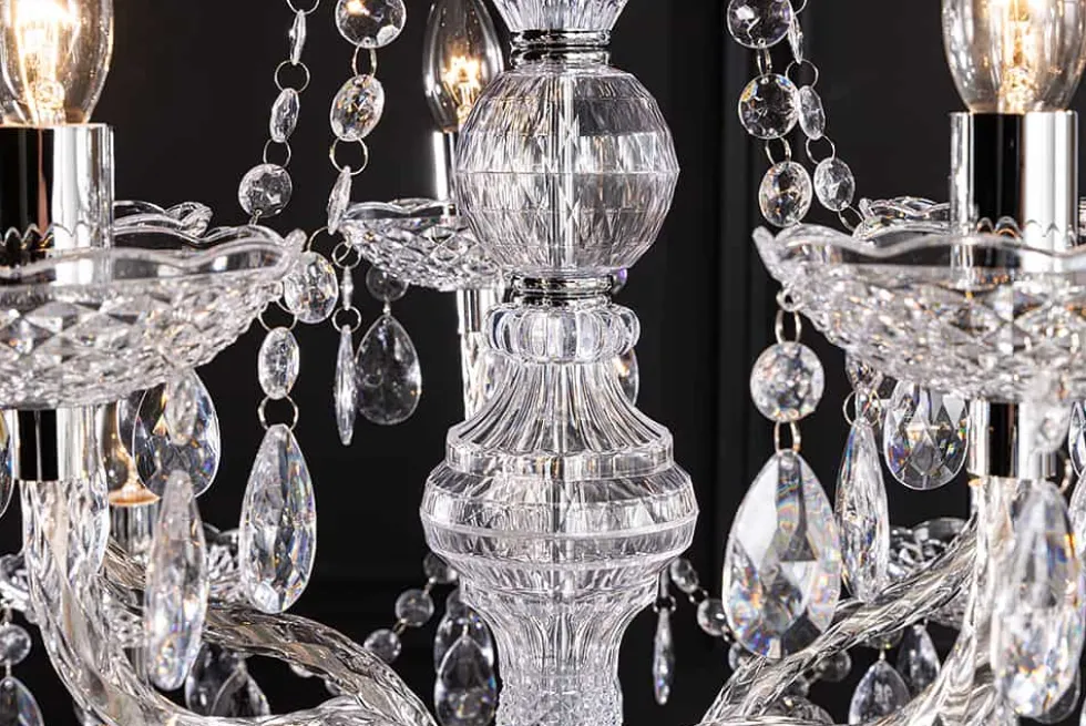 Design Kronleuchter CRYSTAL XL 80cm klar Acryl 15-armig Lüster