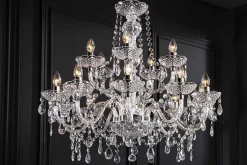 Design Kronleuchter CRYSTAL XL 80cm klar Acryl 15-armig Lüster