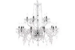 Design Kronleuchter CRYSTAL XL 80cm klar Acryl 15-armig Lüster
