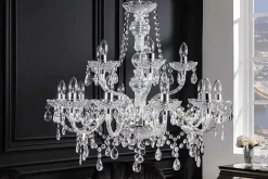 Design Kronleuchter CRYSTAL XL 80cm klar Acryl 15-armig Lüster