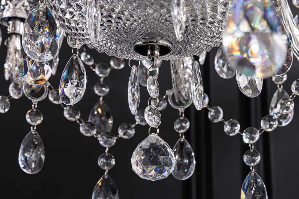 Design Kronleuchter CRYSTAL XL 80cm klar Acryl 15-armig Lüster