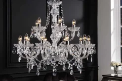 Design Kronleuchter CRYSTAL XL 80cm klar Acryl 15-armig Lüster