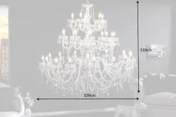 Design Kronleuchter CRYSTAL XXL 120cm klar Acryl 30-armig Kristall-Lampe