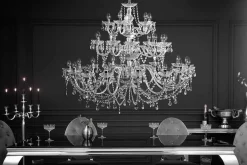 Design Kronleuchter CRYSTAL XXL 120cm klar Acryl 30-armig Kristall-Lampe