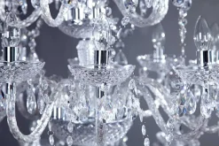 Design Kronleuchter CRYSTAL XXL 120cm klar Acryl 30-armig Kristall-Lampe