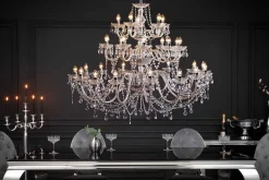 Design Kronleuchter CRYSTAL XXL 120cm klar Acryl 30-armig Kristall-Lampe