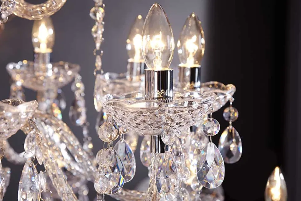 Design Kronleuchter CRYSTAL XXL 120cm klar Acryl 30-armig Kristall-Lampe